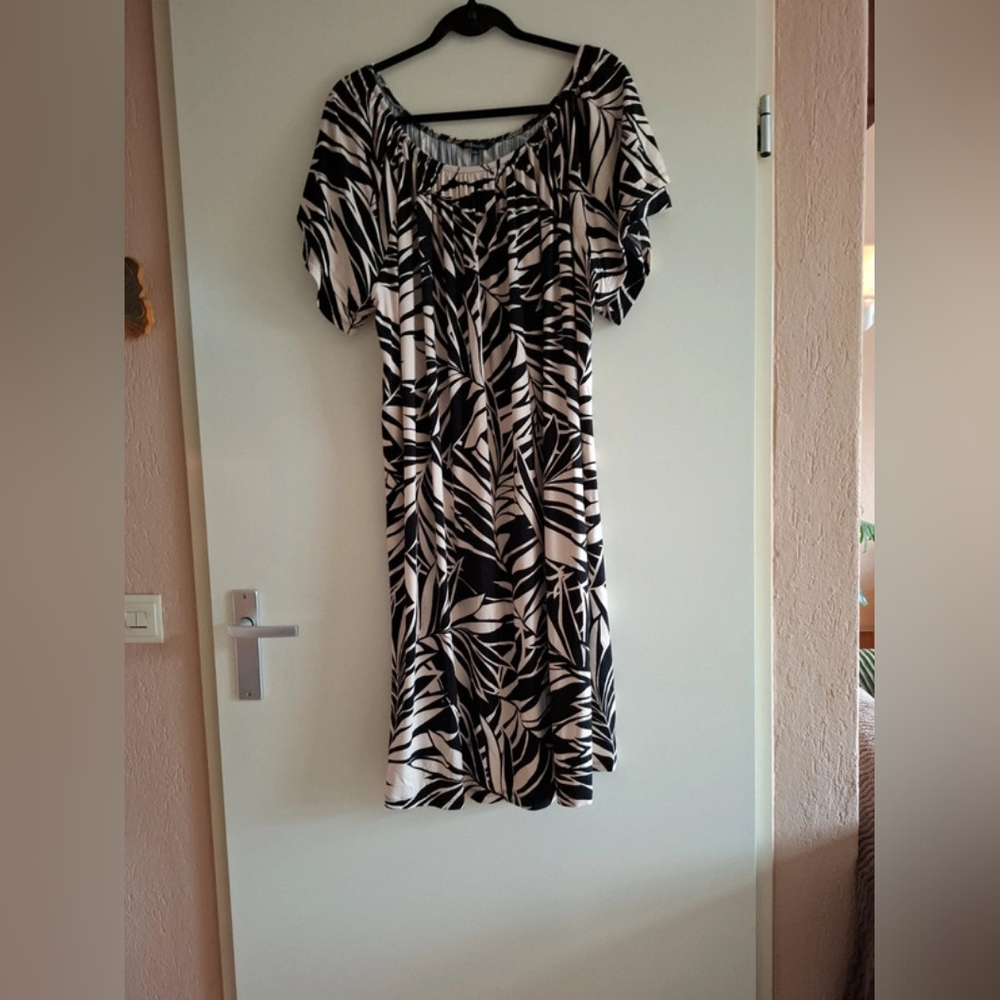 Black and White Midi Dress